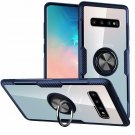 Galaxy S10 Plus Case Crystal Clear Carbon Fiber Design Armor Protective Blue
