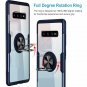 Galaxy S10 Plus Case Crystal Clear Carbon Fiber Design Armor Protective Blue