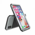 For iPhone Xs Max Case Waterproof Hybrid Armor Aluminum Gorilla Glass Silver