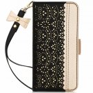 For Samsung Galaxy S10e Case Wallet Luxurious Carved Inside Mirror Black