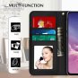 For Samsung Galaxy S10e Case Wallet Luxurious Carved Inside Mirror Black
