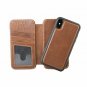 For iPhone Xs Max Case Leather Wallet Wireless Charging Compatible New Brown