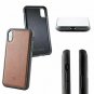 For iPhone Xs Max Case Leather Wallet Wireless Charging Compatible New Brown
