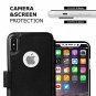 For Apple iPhone Xs/X case Wallet Faux Leather Strong Magnetic Closure Black