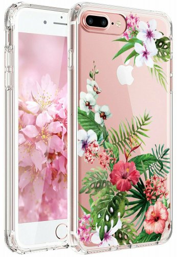 For iPhone 7/8 cases Clear TPU Soft Slim Flexible Silicone Design Bloom Flower