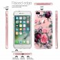For iPhone 7/8 case Clear Soft Slim Flexible Silicone Design Pink Purple Flower