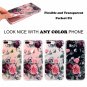 For iPhone 7/8 case Clear Soft Slim Flexible Silicone Design Pink Purple Flower
