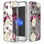 For iPhone 7/8 case Clear Soft Slim Flexible Silicone Design Purple White Flower