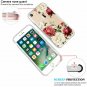 For iPhone 7/8 case Clear Soft Slim Flexible Silicone Design Red White Flower
