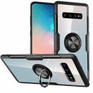 Galaxy S10 Case Crystal Clear Carbon Fiber Design Armor Protective Frame
