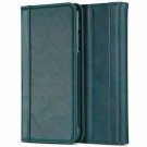 For iPhone Xs Max Case Genuine Leather Vintage Wallet Card Holder Flip Teal