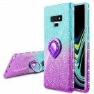 For Samsung Galaxy Note 9 Case Glitter Sparkle Bling Bumper Stripe Teal Purple