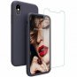 iPhone X/Xs Case Liquid Silicone Screen Protector Shockproof Dark Blue