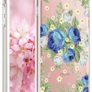 For iPhone 7/8 cases clear Soft Slim Flexible Silicone cover Design Blue Rose