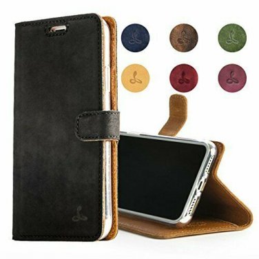 For iPhone XS/X Case Luxury Genuine Leather Wallet Viewing Card Slots Black