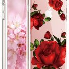 For iPhone 7/8 cases Soft Slim Flexible Silicone  Design Beautiful Red Rose