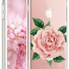 For iPhone 7/8 cases Soft Slim Flexible Silicone Design Big Pink Rose Multilayer
