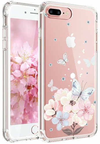 For iPhone 7/8 cases Soft Slim Flexible Silicone Design Light Pink Butterfly