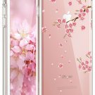 For iPhone 7/8 case Clear Soft Slim Flexible Silicone Design Pink Peach Blossom