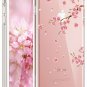 For iPhone 7/8 case Clear Soft Slim Flexible Silicone Design Pink Peach Blossom