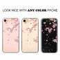 For iPhone 7/8 case Clear Soft Slim Flexible Silicone Design Pink Peach Blossom