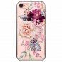 For iPhone 7/8 case Clear Soft Slim Flexible Silicone Design Pink Rose Flowe