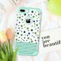 For iPhone 8/7 Plus Slim Wave Point Design 2 in1 Silicone Shockproof Mint Green