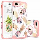 For iPhone 8/7 Plus Slim Hybrid Soft Rubber Hard PC Shockproof Dual Layer Rose