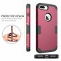 For iPhone 8/7 Plus Slim Hybrid Soft Rubber Hard PC Shockproof Dual Layer Red