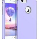 For iPhone 8/7 Plus Hard PC Soft Silicone Hybrid Coated FullBody Lavender