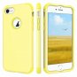 For iPhone 8/7 Plus Hard PC Soft Silicone Hybrid Coated FullBody Jelly Yellow