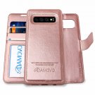 for Galaxy S10 Case 6.1 2 in 1 Samsung Galaxy S10 Wallet Rosegold