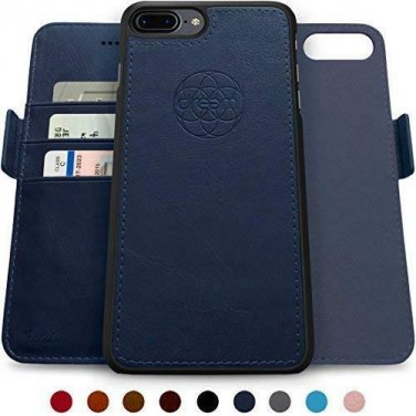 For iPhone 7/8 Plus Wallet-Case Wireless Charging Luxury Vegan Leather Royal