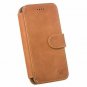 For iPhone XR Case Cowhide Leather Wallet Wireless Charging Compatible Tan