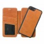 For iPhone XR Case Cowhide Leather Wallet Wireless Charging Compatible Tan