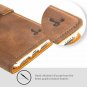 For iPhone Xs Max Case Luxury Genuine Leather Wallet Viewing Card Slots Brown