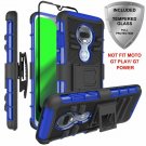 For Moto G7 Rugged Clear Case Poetic FullBody Hybrid Shockproof Holster Blue