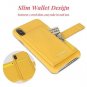 iPhone XR Case Genuine Italian Leather Card Slot Holders Stand Function-Lemon