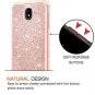 For Samsung Galaxy J7 2018 Case Luxury Glitter Tempered Glass Hybrid Heavy Rose