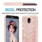 For Samsung Galaxy J7 2018 Case Luxury Glitter Tempered Glass Hybrid Heavy Rose