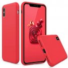iPhone X/Xs Case Full Body Protection Silicon Wireless Charging Slim Rubber Red
