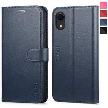 For Apple iPhone XR Case Wallet PU Leather Flip Folio Credit Card Slots Blue