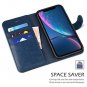 For Apple iPhone XR Case Wallet PU Leather Flip Folio Credit Card Slots Blue