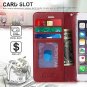 For Apple iPhone 6s/6 Plus Wallet Case Luxury Genuine Leather Card Slots Red