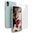 iPhone X/Xs Case Liquid Silicone Screen Protector Rubber Shockproof Green
