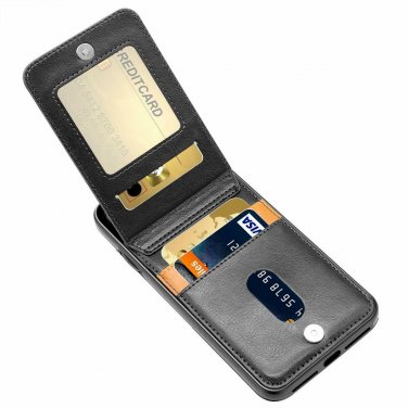iPhone Xs Max Case Wallet Premium Leather AntiScratch Credit Card Slots Black