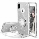 For iPhone Xs Max Case Girl Women Cute Glitter Bling Diamond Rhinestone Silver