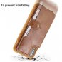 iPhone Xs Max Wallet Case Detachable Neck Strap & Wrist Lanyard PU Leather Wine