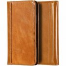 For iPhone Xs Max Case Genuine Leather Vintage Wallet Card Holder Flip Brown