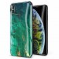 For iPhone Xs MAX Case Slim Thin Glossy Soft TPU Rubber Gel Silicone Green/Gold